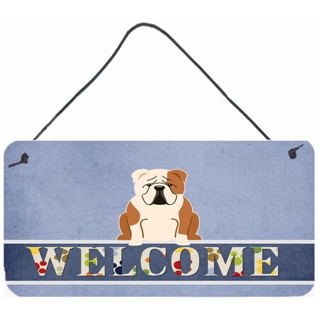 Carolines Treasures English Bulldog Fawn White Welcome Wall or Door Hanging Prints BB5706DS812
